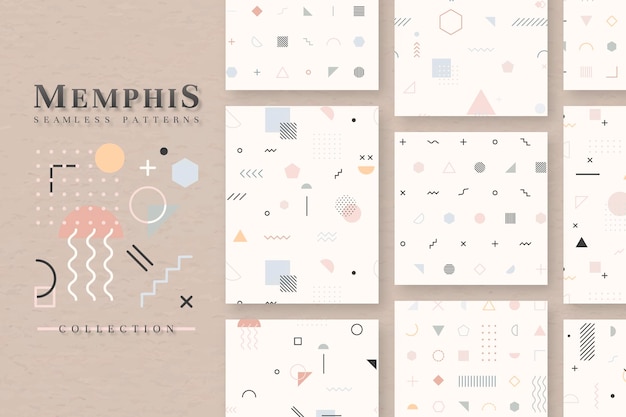 Conjunto de vectores de patrones sin fisuras de Memphis beige