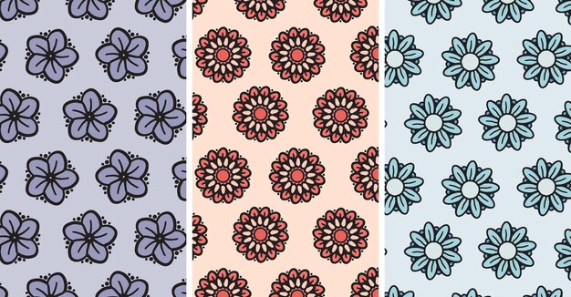 conjunto de vectores de patrones florales sin fisuras