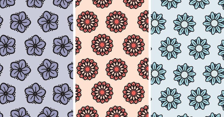 conjunto de vectores de patrones florales sin fisuras