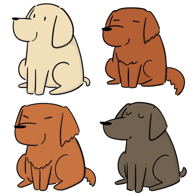 conjunto de vectores de perro