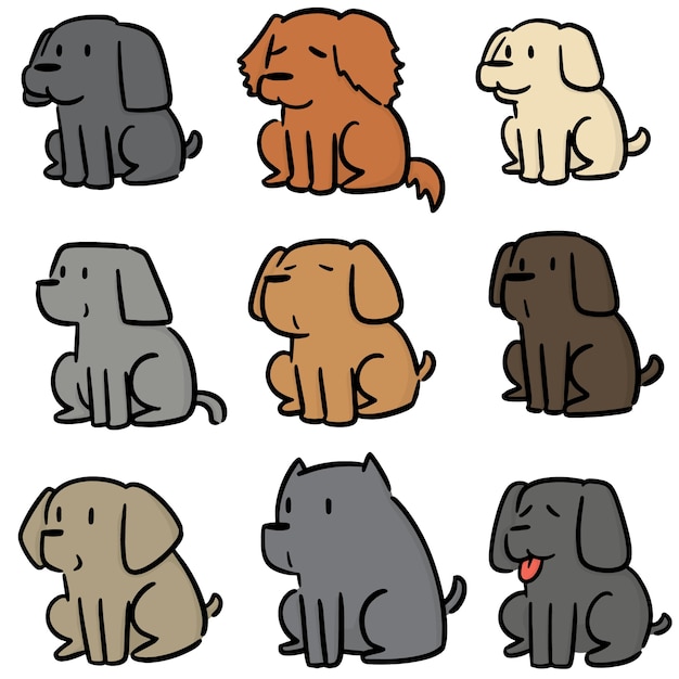 conjunto de vectores de perro