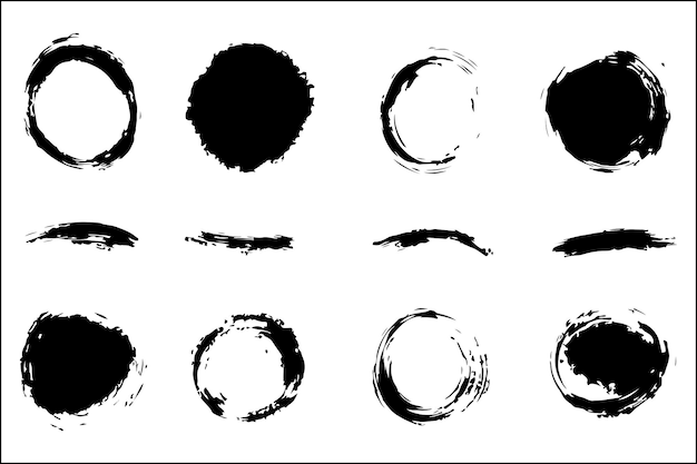 Conjunto de vectores de pincel de tinta abstracto para diseñadores