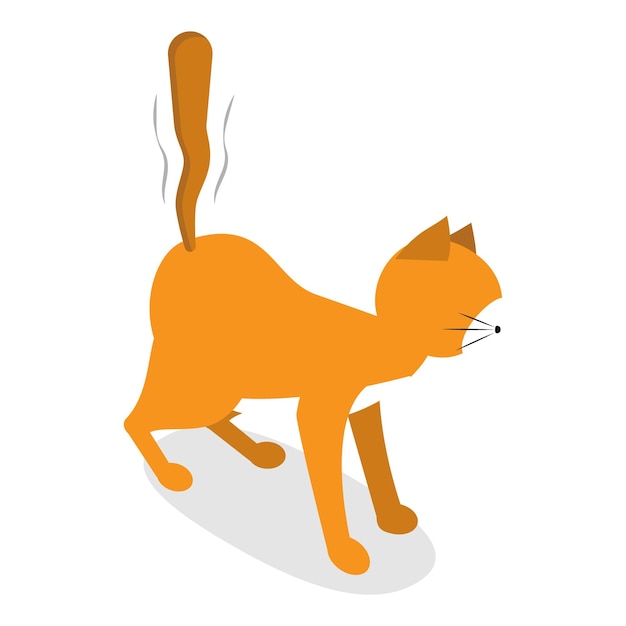 Conjunto de vectores planos isométricos 3D de comportamiento de gatos plantea reacciones de gatitos Artículo 3