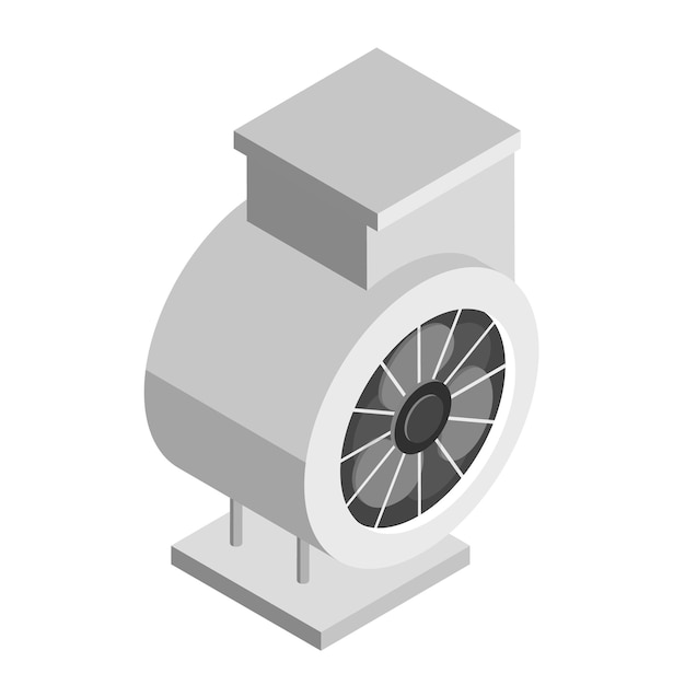 Conjunto de vectores planos isométricos 3D de elementos del sistema de conductos de aire Ventilación, refrigeración y limpieza Elemento 1