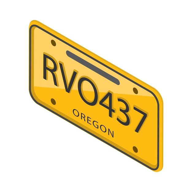 Conjunto de vectores planos isométricos 3D de placas de matrícula de varios estados de los Estados Unidos artículo 1
