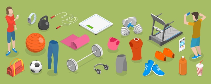 Vector conjunto de vectores planos isométricos 3d de varios equipos deportivos