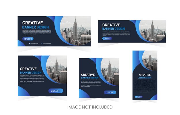 conjunto de vectores de plantilla de diseño de banners web corporativos