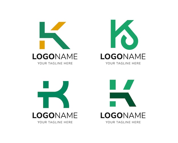 Conjunto de vectores Plantilla de diseño de logotipo de icono de logotipo de letra K
