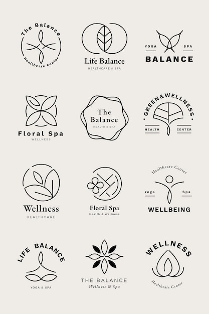 Conjunto de vectores de plantilla de logotipo de centro de salud