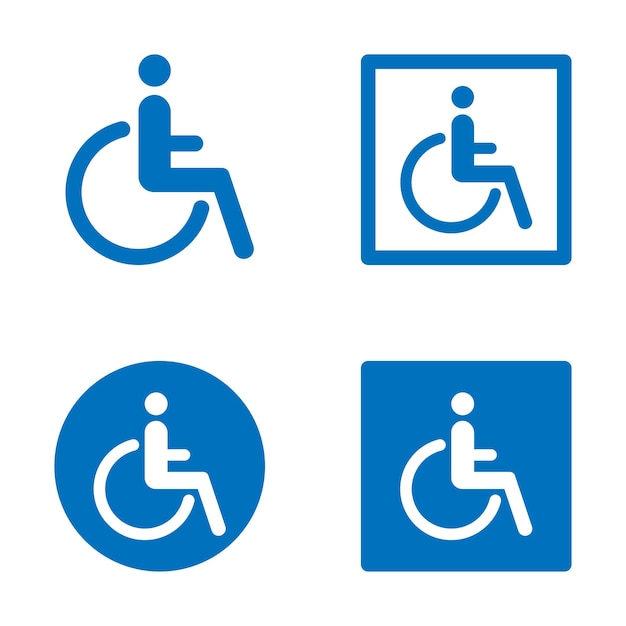 conjunto de vectores de plantilla de signo de discapacidad de signo de discapacidad