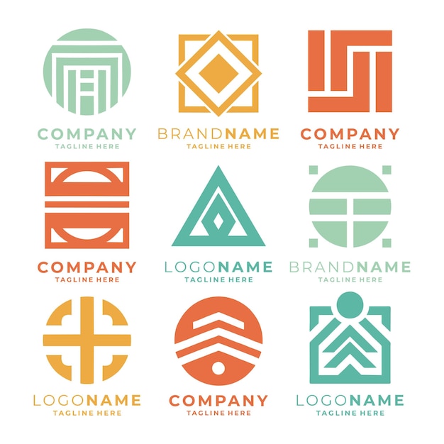 conjunto de vectores de plantillas de logotipo de la empresa