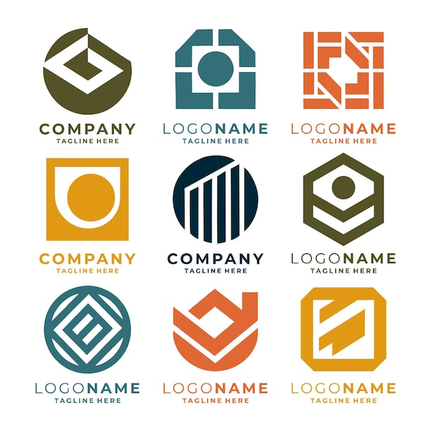 conjunto de vectores de plantillas de logotipo de la empresa