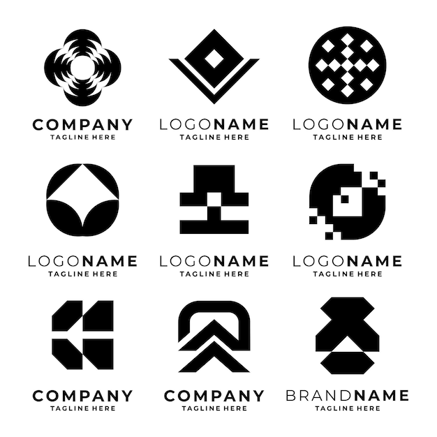 Conjunto de vectores de plantillas de logotipo