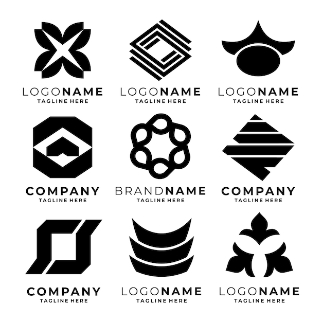 Conjunto de vectores de plantillas de logotipos modernos
