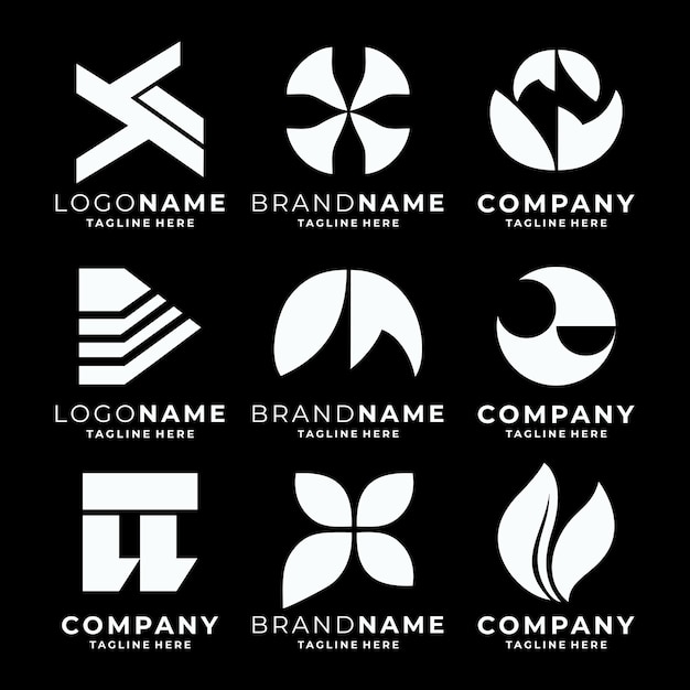 Conjunto de vectores de plantillas de logotipos modernos