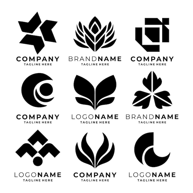 Conjunto de vectores de plantillas de logotipos modernos