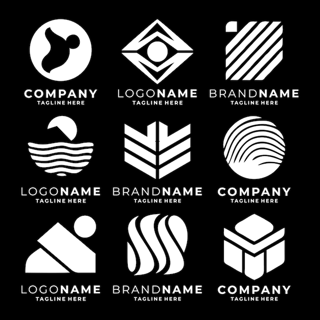 Conjunto de vectores de plantillas de logotipos modernos