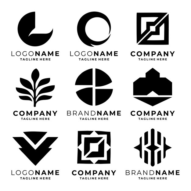 Conjunto de vectores de plantillas de logotipos modernos