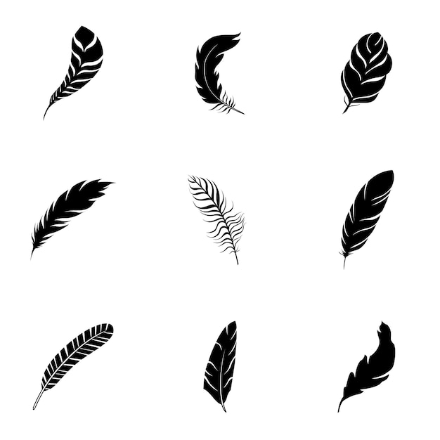 Conjunto De Plumas, Diferentes Plumas Para Escribir Y Dibujar, Aislado En  Blanco, Ilustración Vectorial. Ilustraciones svg, vectoriales, clip art  vectorizado libre de derechos. Image 97145382