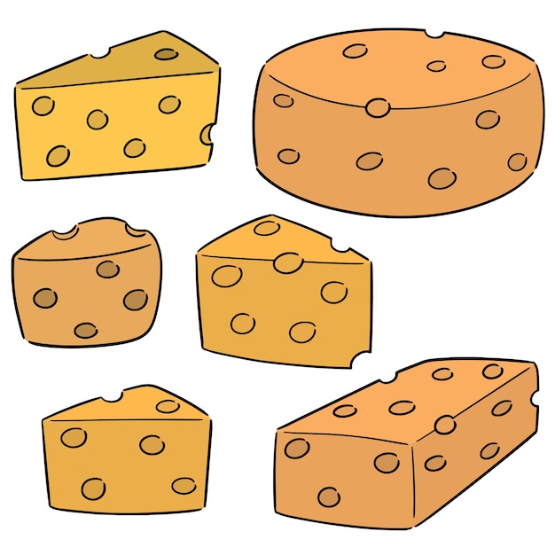 conjunto de vectores de queso