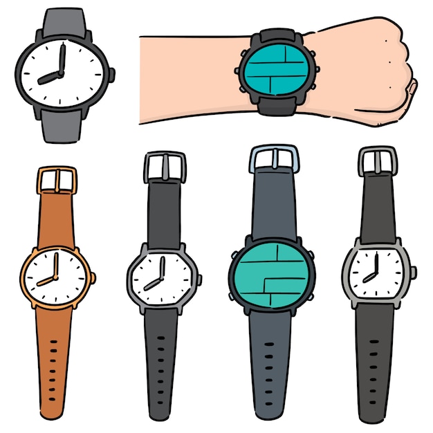 Vector conjunto de vectores de reloj