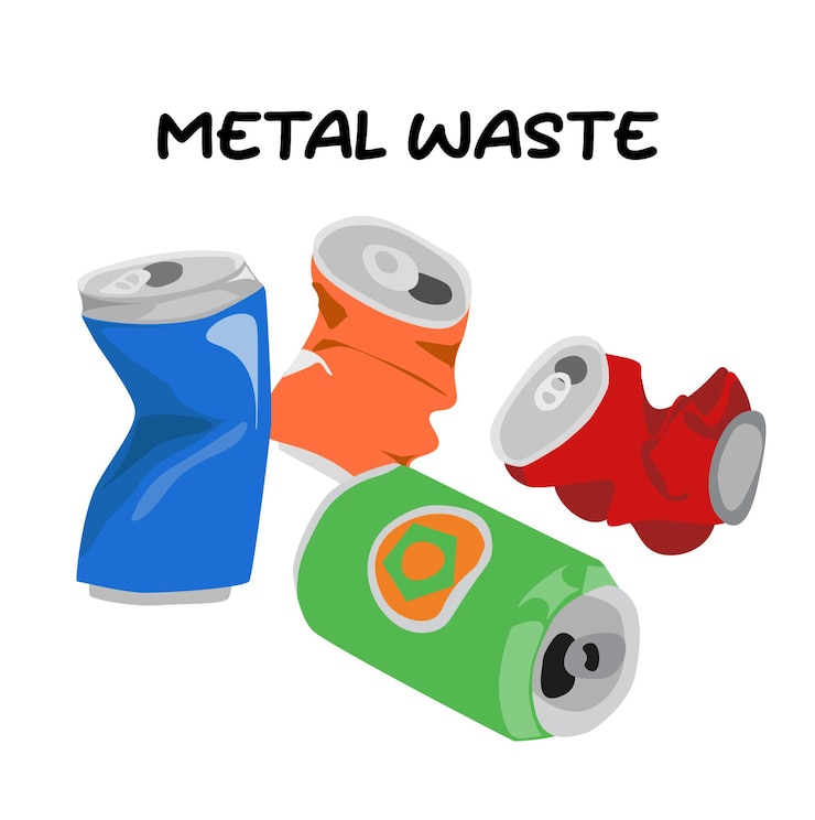 Vector conjunto de vectores de residuos de metal conjunto de latas de refresco conjunto de vectores de basura reciclada lata productos de aluminio