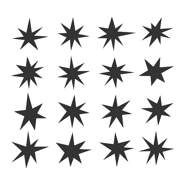 Conjunto de vectores de salpicaduras de estrellas cómicas