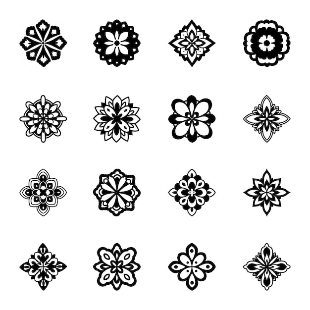 Conjunto de vectores de silueta de flores