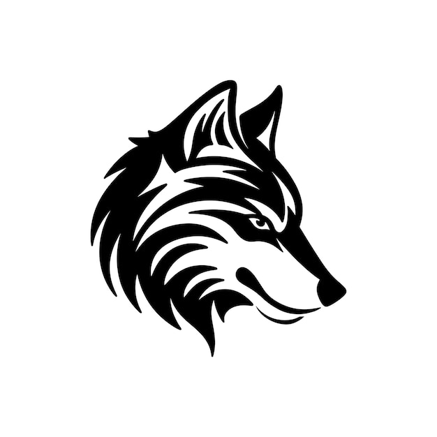 Conjunto de vectores de silueta de logotipo de lobo