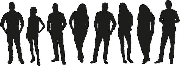 Conjunto de vectores de silueta de personas 1