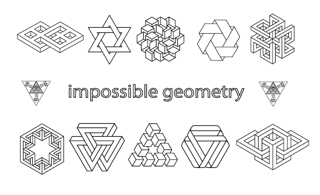 Conjunto de vectores de símbolos de geometría imposible