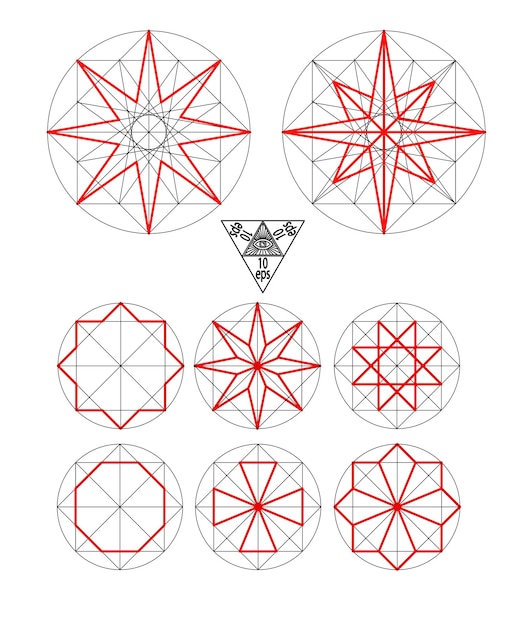 Conjunto de vectores de símbolos de geometría imposible