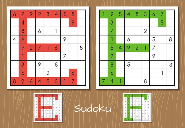 Vector conjunto de vectores de sudoku con respuestas letras ef