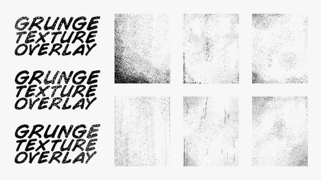Conjunto de vectores de superposición de textura granulada de grunge