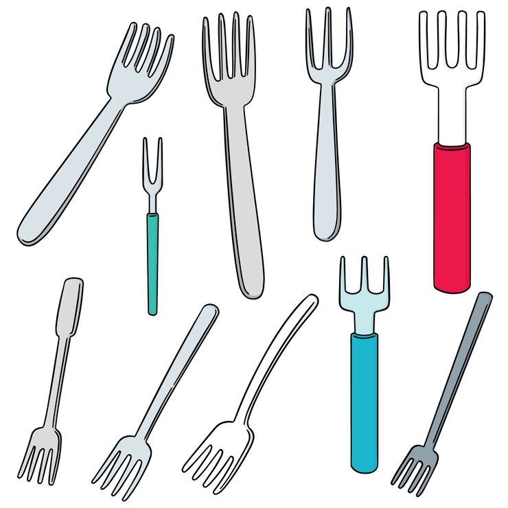 Vector conjunto de vectores de tenedor