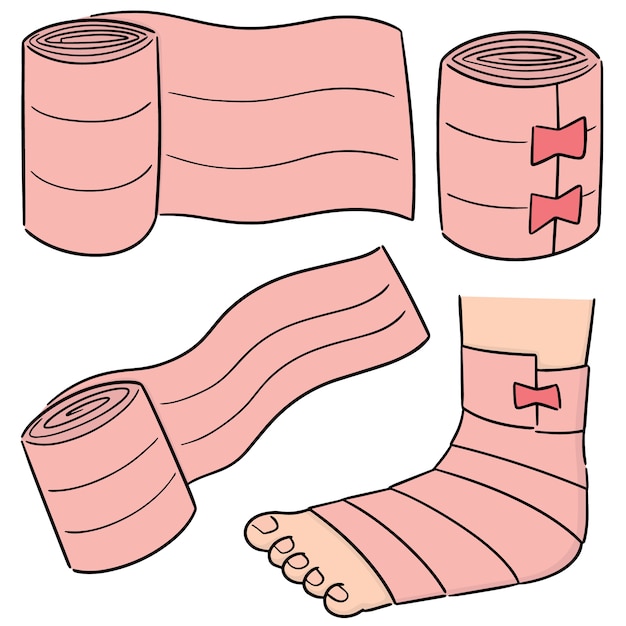 Vector conjunto de vectores de vendaje médico