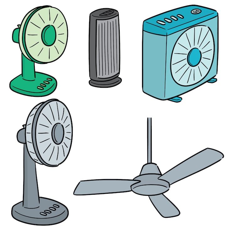 Vector conjunto de vectores de ventilador