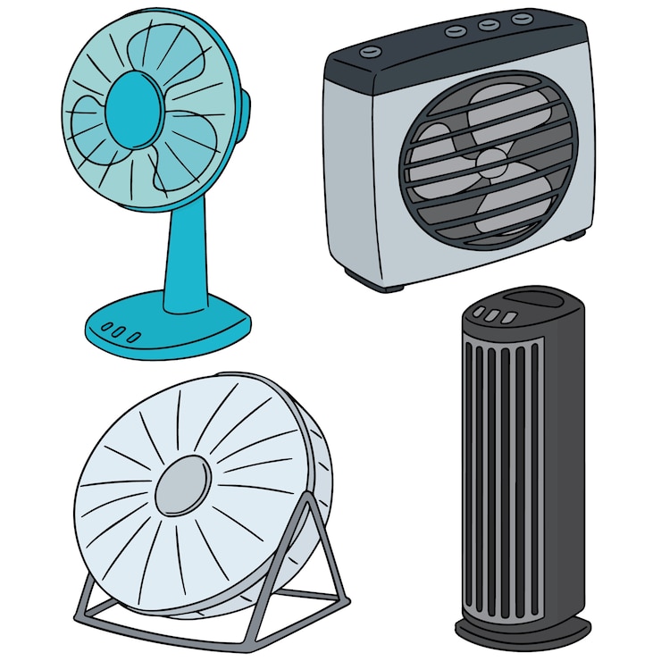 Vector conjunto de vectores de ventilador