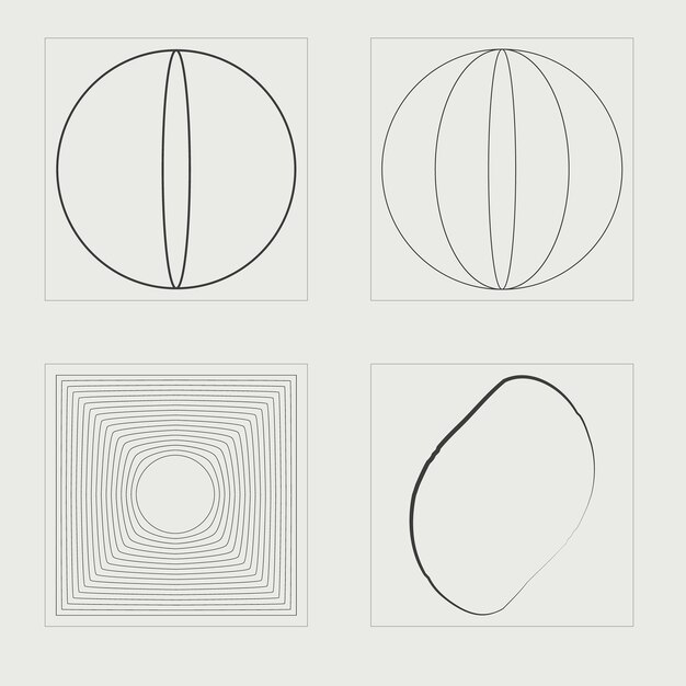 Vector conjunto de vectores de y2k figuras posmodernas geométricas de moda iconos minimalistas planos