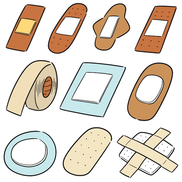Conjunto de vectores de yeso médico
