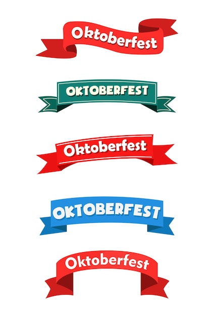 Conjunto vectorial de 5 letras Festival de la cerveza bávara alemana Oktoberfest