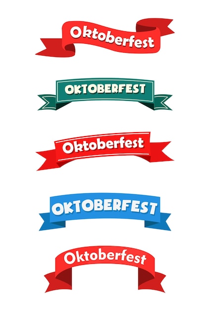 Conjunto vectorial de 5 letras festival de la cerveza bávara alemana oktoberfest