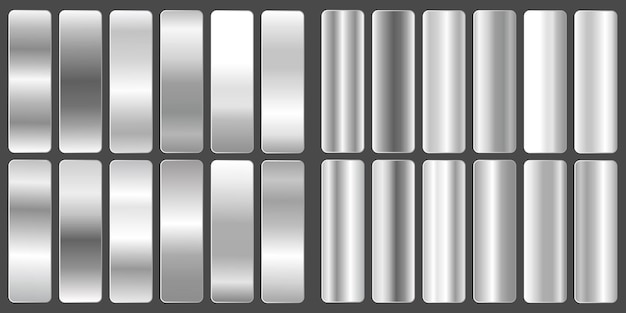 Conjunto vectorial de acero metálico o gran conjunto de gradientes plateados