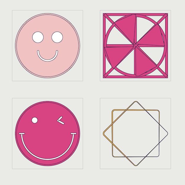 Conjunto vectorial de activos gráficos extraordinarios Y2K para camisetas modernas diseñadas