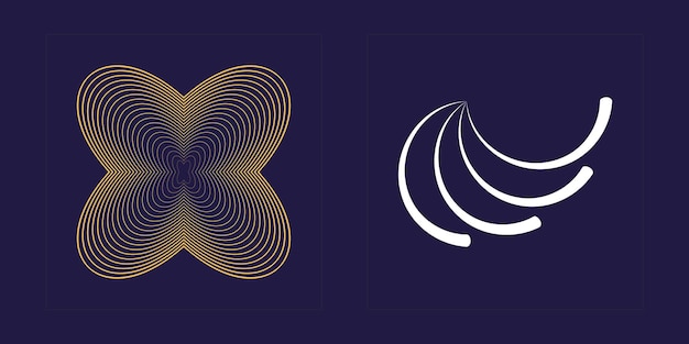 Conjunto vectorial de adornos gráficos futuristas retro Y2K Plantillas para carteles de notas