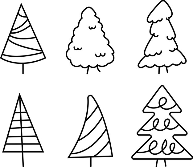 Vector conjunto vectorial de árbol de pino para xmass