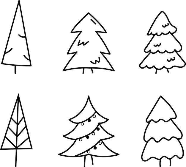 Vector conjunto vectorial de árbol de pino para xmass