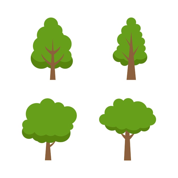 Conjunto vectorial de árboles en árboles naturales de estilo plano