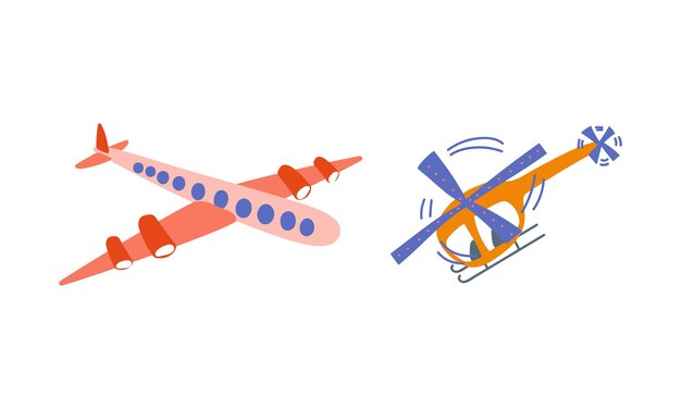 Conjunto vectorial de aviones y helicópteros como vehículos para el transporte de pasajeros