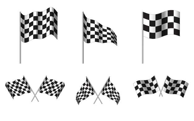 Conjunto vectorial de banderas a cuadros